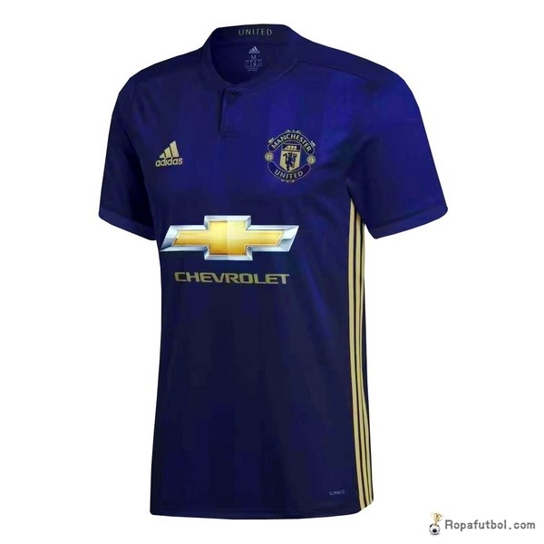 Camiseta Manchester United Replica Tercera Ropa 2018/2019 Azul